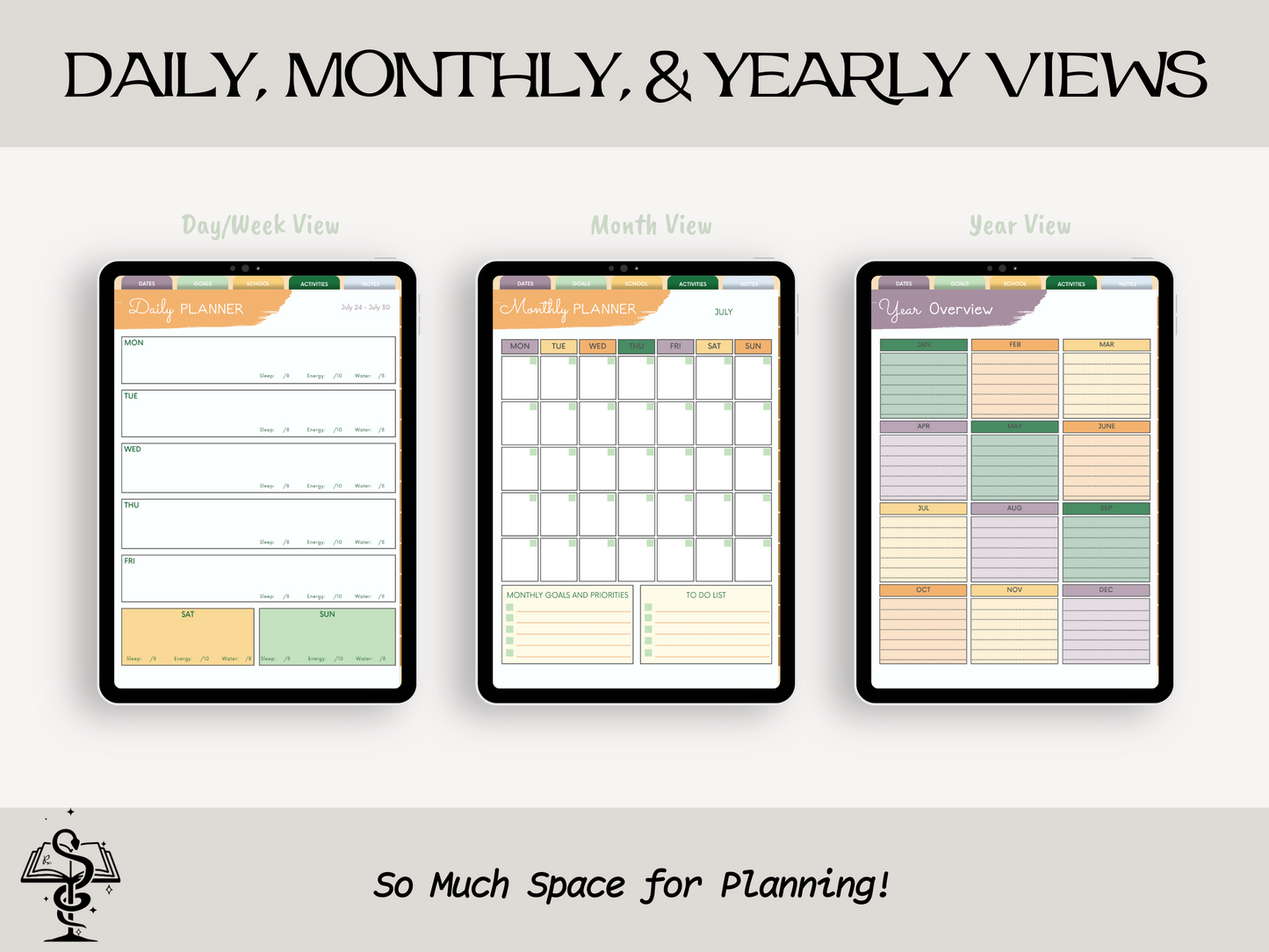 Pharmacy Student Digital Planner | DATED 2024-2025 Pharmacy School Academic Planner |  Periodic Table Cover