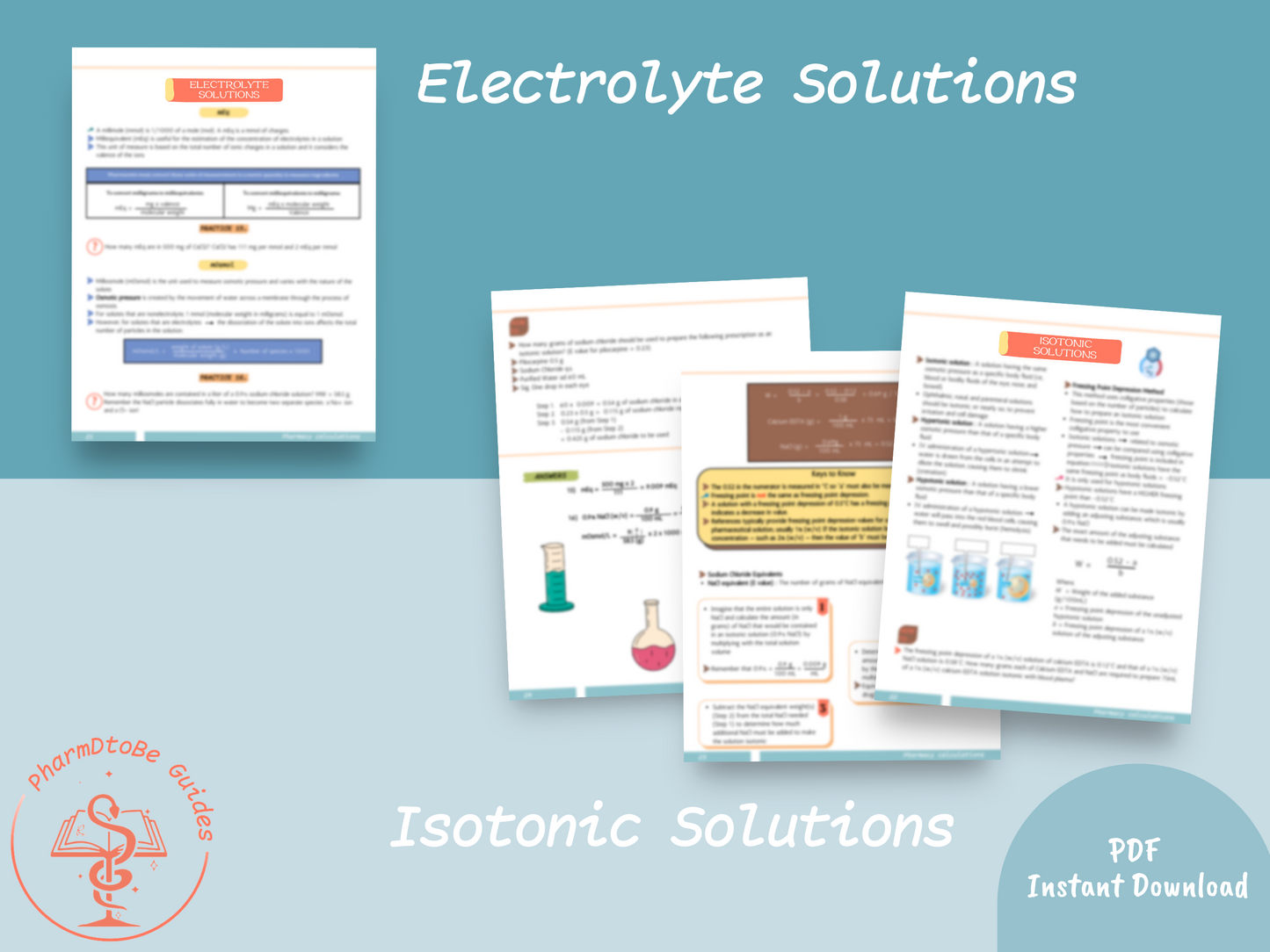 Pharmacy Calculations Study Guide | Comprehensive Cheat Sheets + Extensive Practice Problems