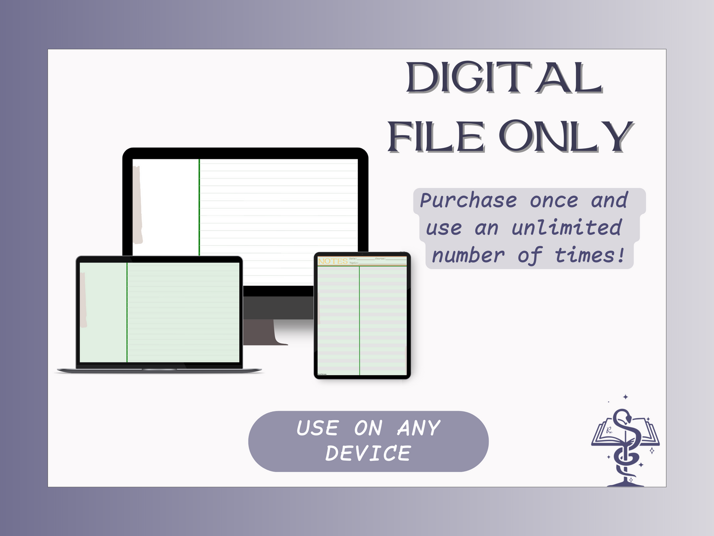 Digital Note Templates | Lined Sheets | Cornell Notes | T-method | Pharmacy Student