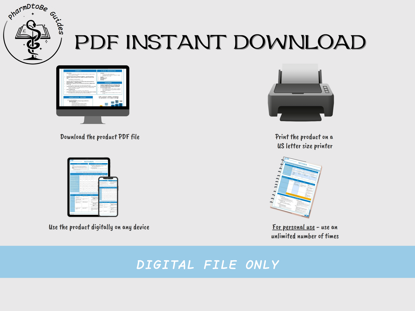 Asthma Study Guide | Respiratory | Pharmacy Study Guide | Digital Download