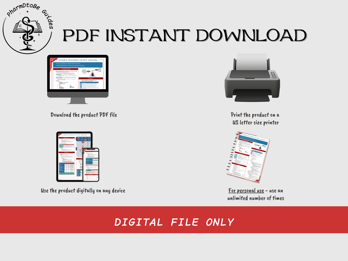 Ischemic Heart Disease Study Guide | Cardio | Pharmacy Study Guide | Digital Download