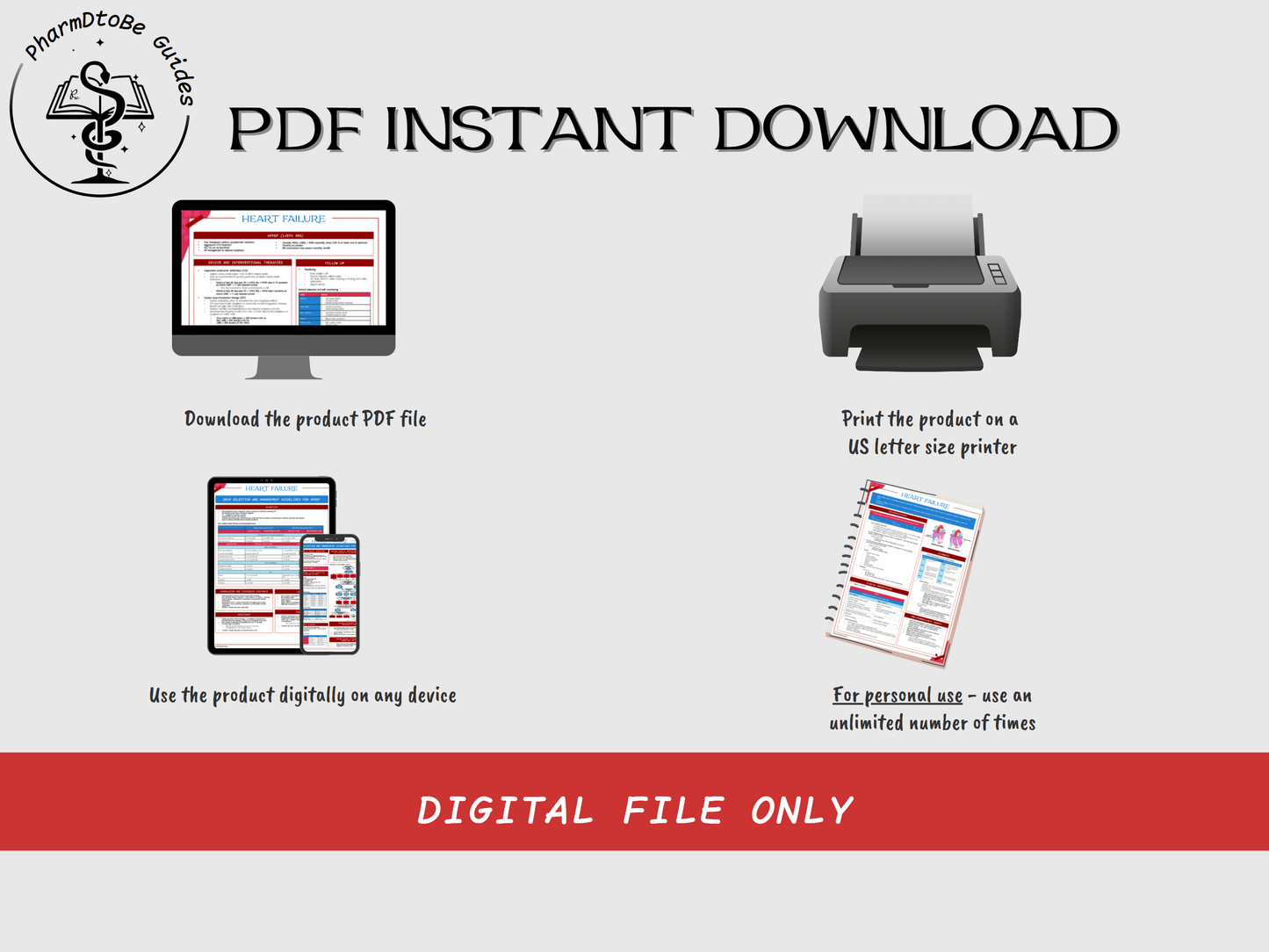 Heart Failure (CHF) Study Guide | Cardio | Pharmacy Study Guide | Digital Download