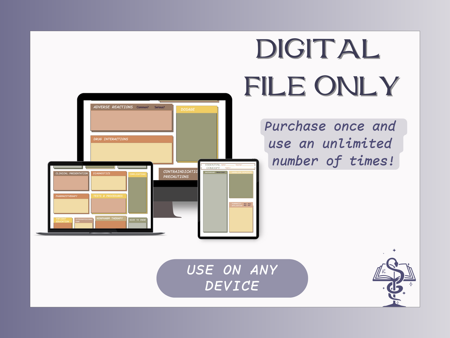 Indispensable Notes Template | Essentials | Pharmacy Study Guide | Digital Download