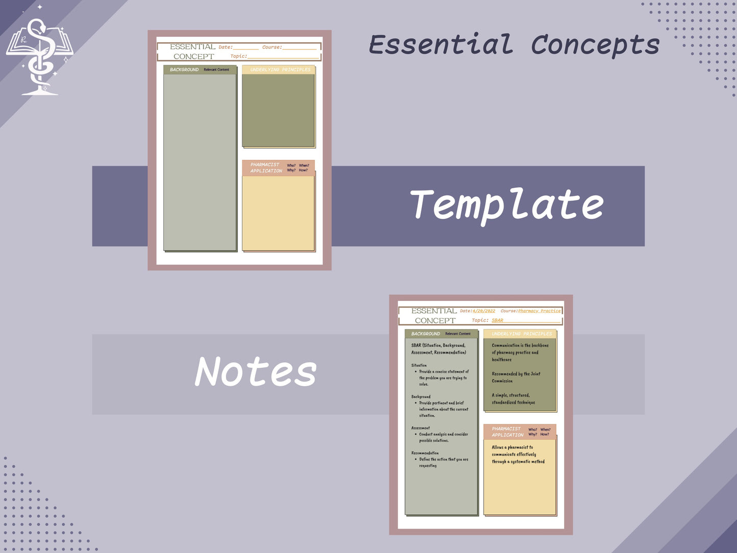 Indispensable Notes Template | Essentials | Pharmacy Study Guide | Digital Download