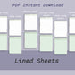 Digital Note Templates | Lined Sheets | Cornell Notes | T-method | Pharmacy Student