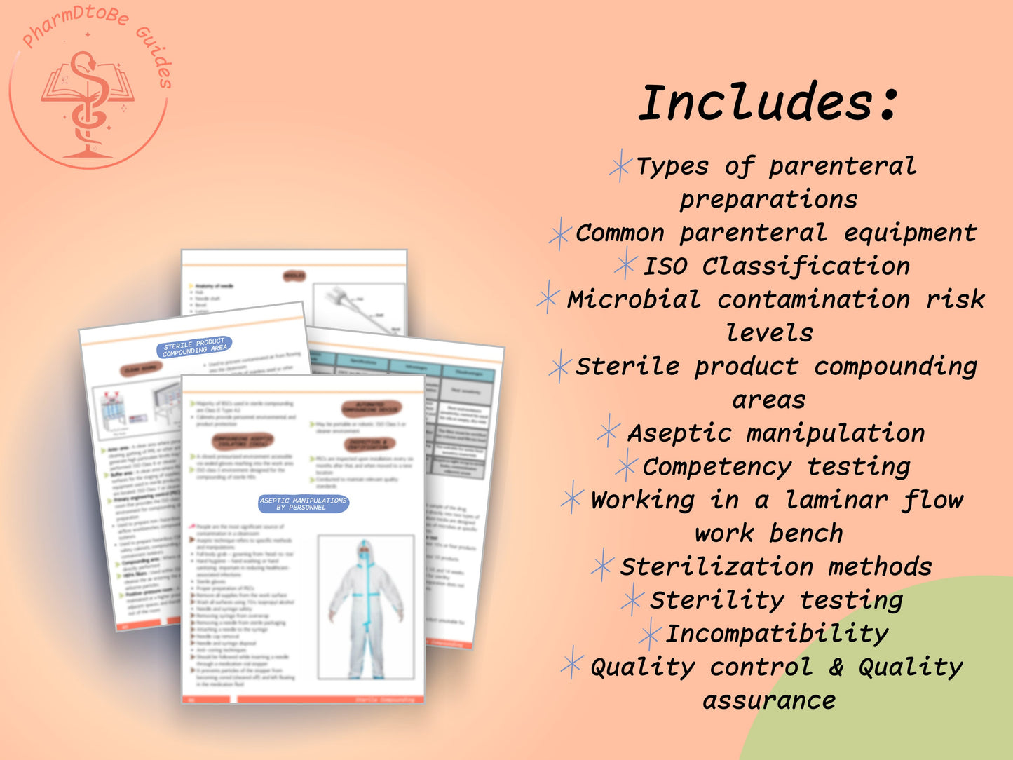 Sterile Compounding Study Guide - for Pharmacy Students and Technicians | Digital Download