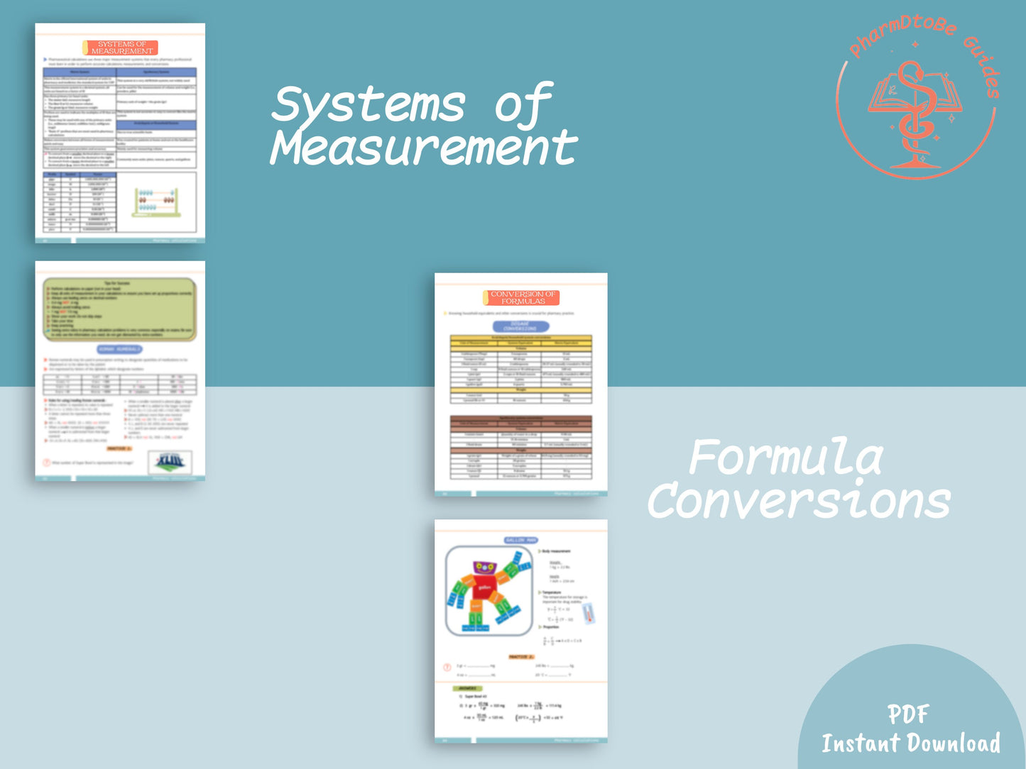 Pharmacy Calculations Study Guide | Comprehensive Cheat Sheets + Extensive Practice Problems