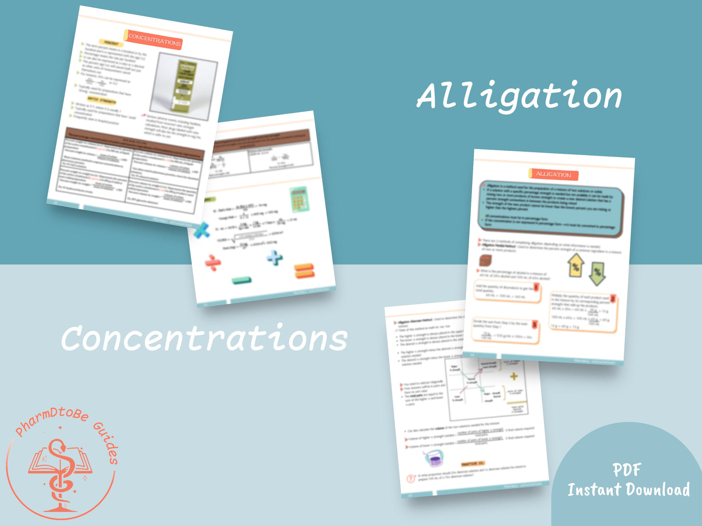 Pharmacy Calculations Study Guide | Comprehensive Cheat Sheets + Extensive Practice Problems