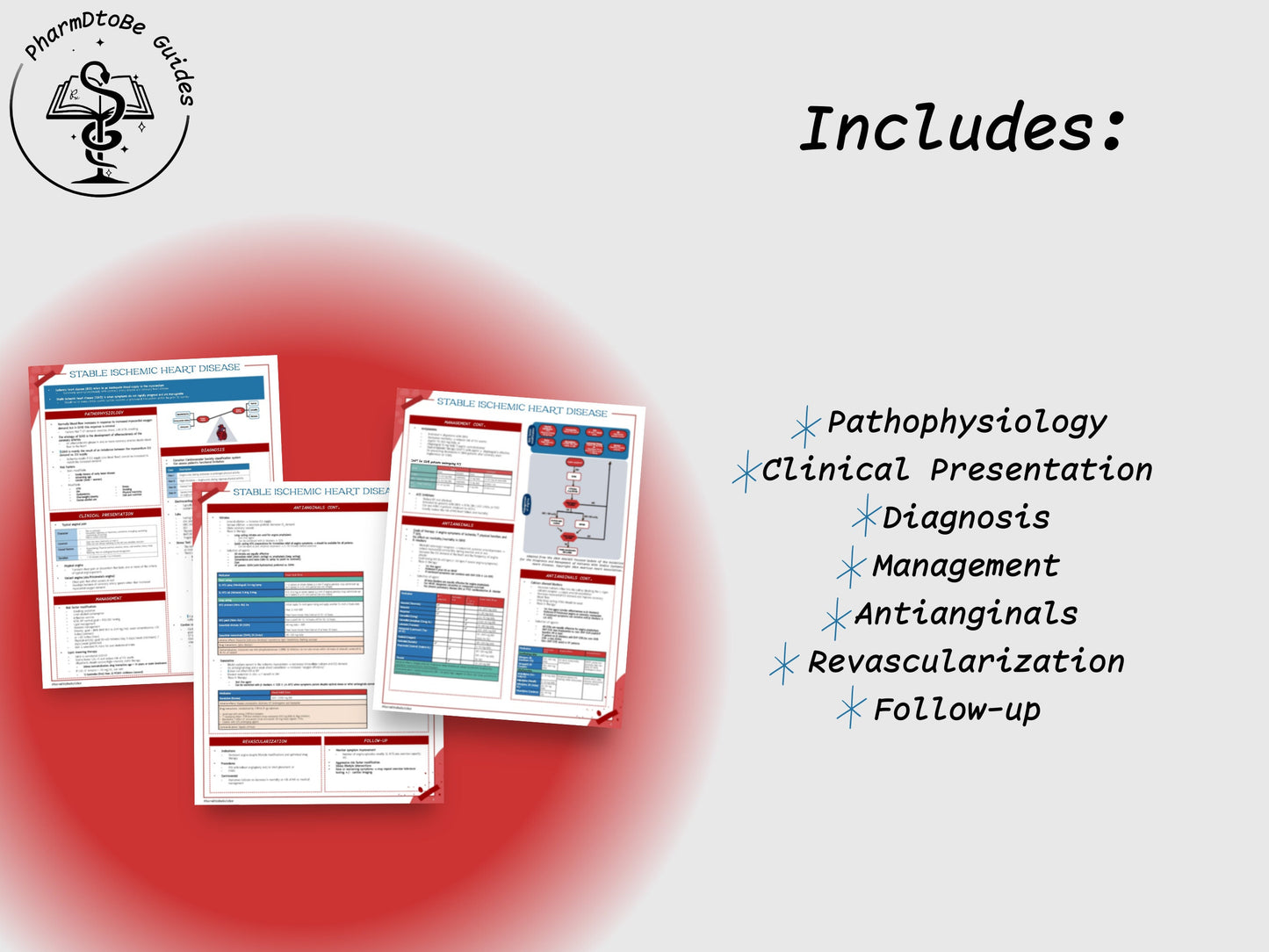 Ischemic Heart Disease Study Guide | Cardio | Pharmacy Study Guide | Digital Download