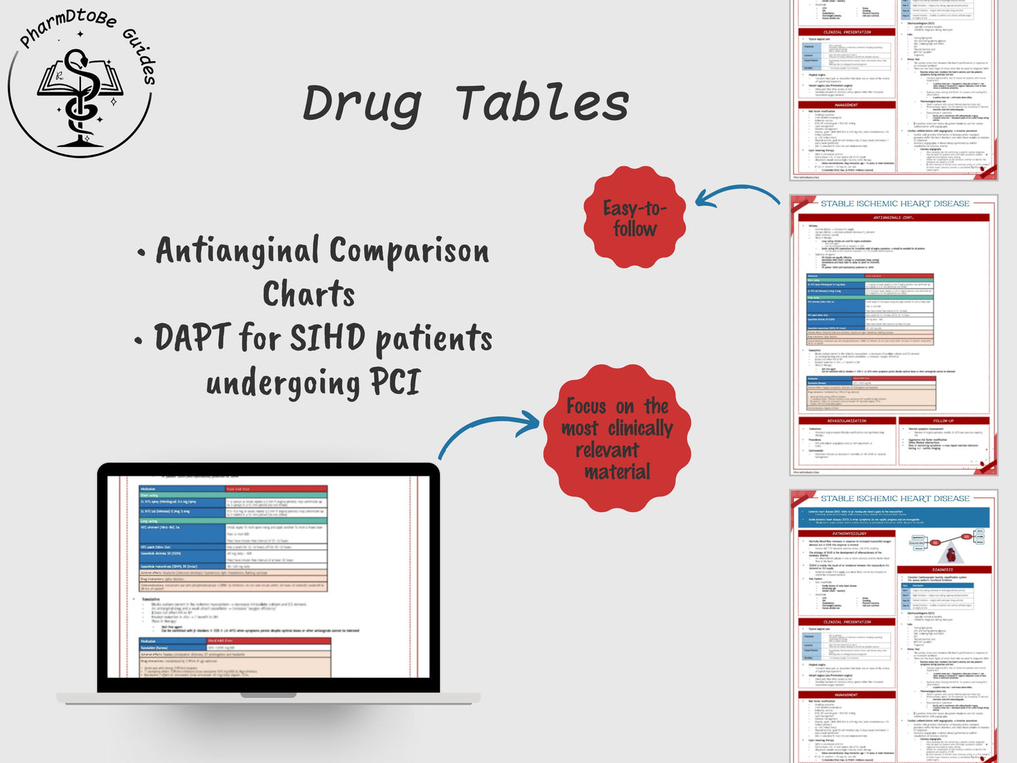 Ischemic Heart Disease Study Guide | Cardio | Pharmacy Study Guide | Digital Download