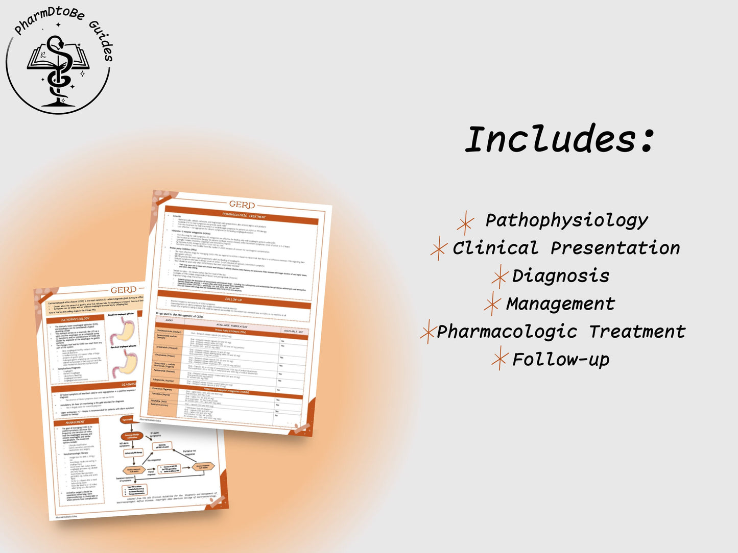 GERD Study Guide | Gastrointestinal | Pharmacy Study Guide | Digital Download