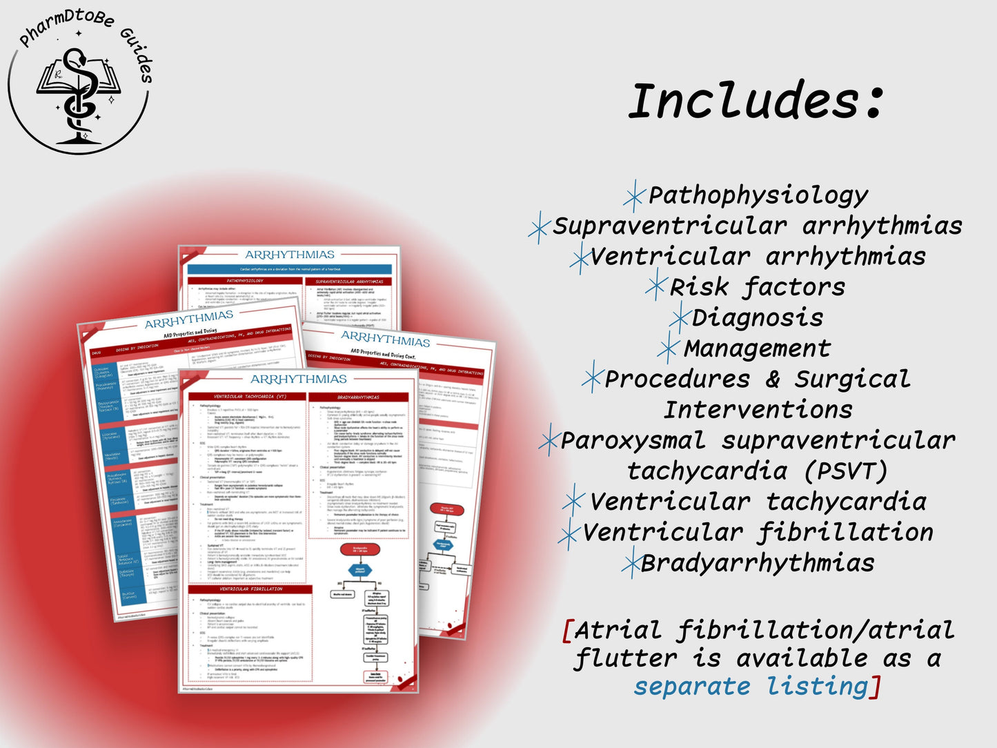 Arrhythmia Study Guide | Cardiology | Pharmacy Study Guide | Digital Download