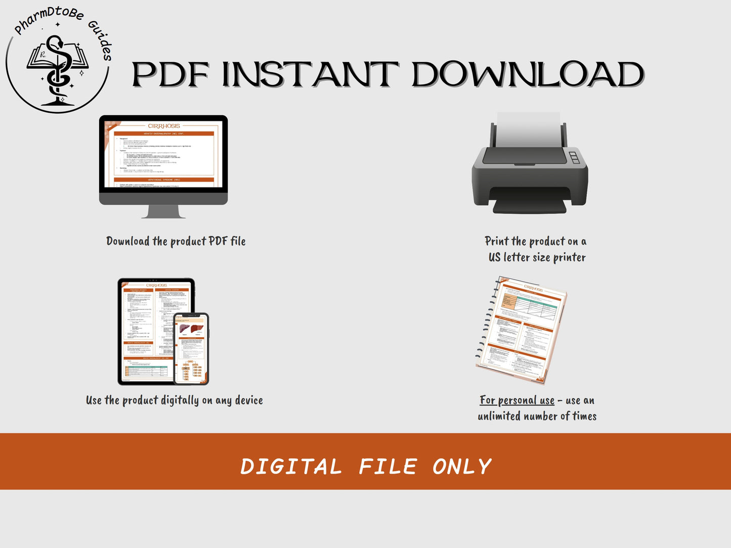 Cirrhosis Study Guide | Gastrointestinal | Pharmacy Study Guide | Digital Download