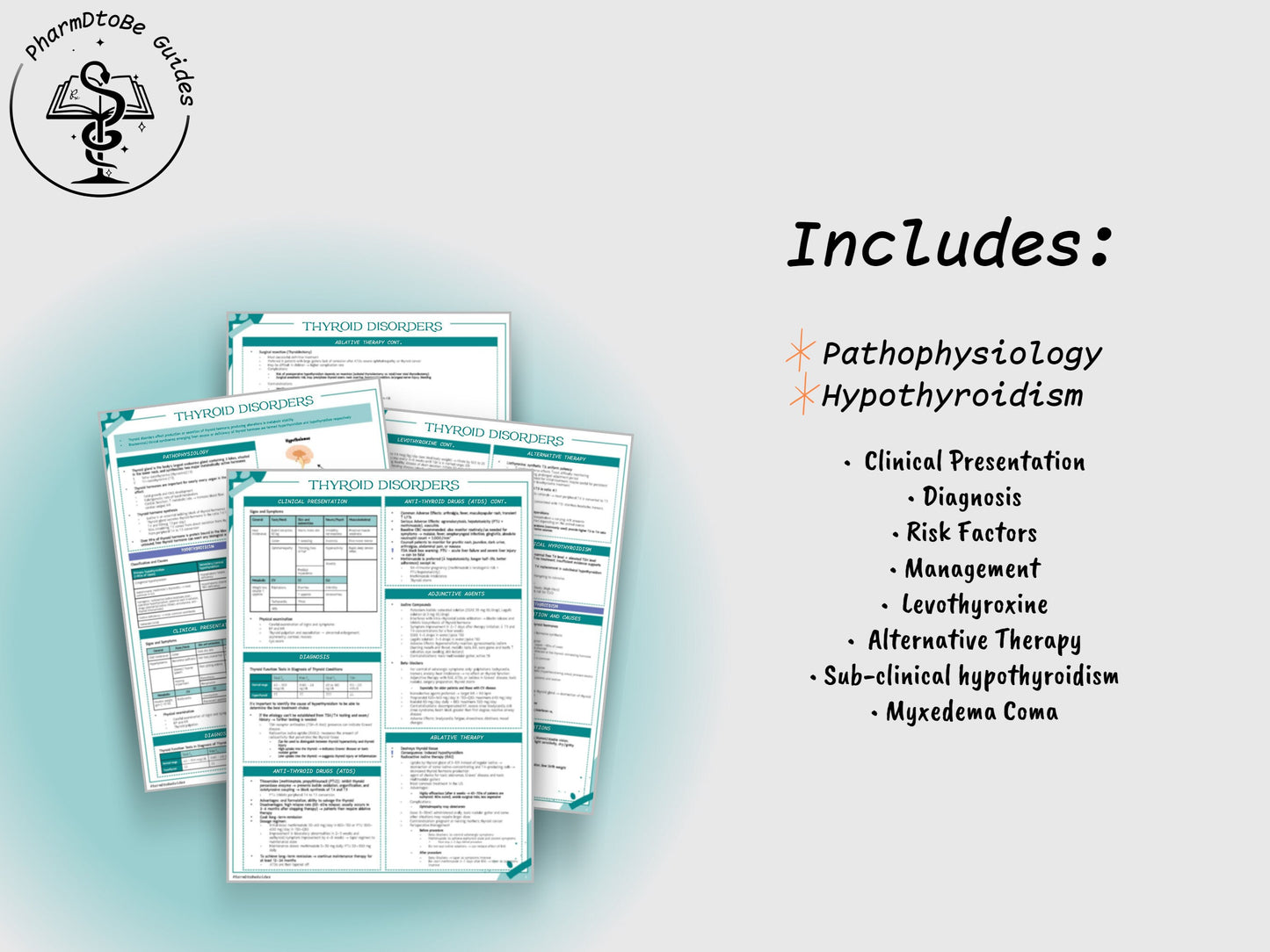 Thyroid Disorders Study Guide | Endocrine | Pharmacy Study Guide | Digital Download