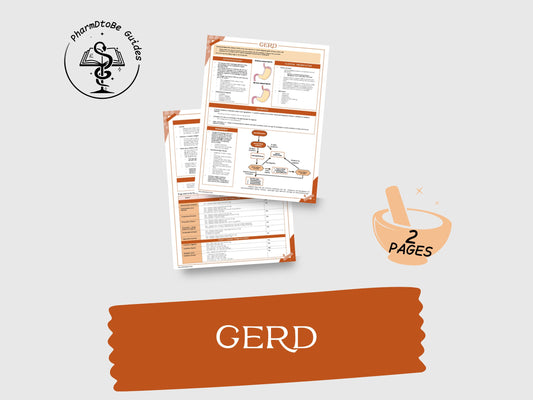 GERD Study Guide | Gastrointestinal | Pharmacy Study Guide | Digital Download