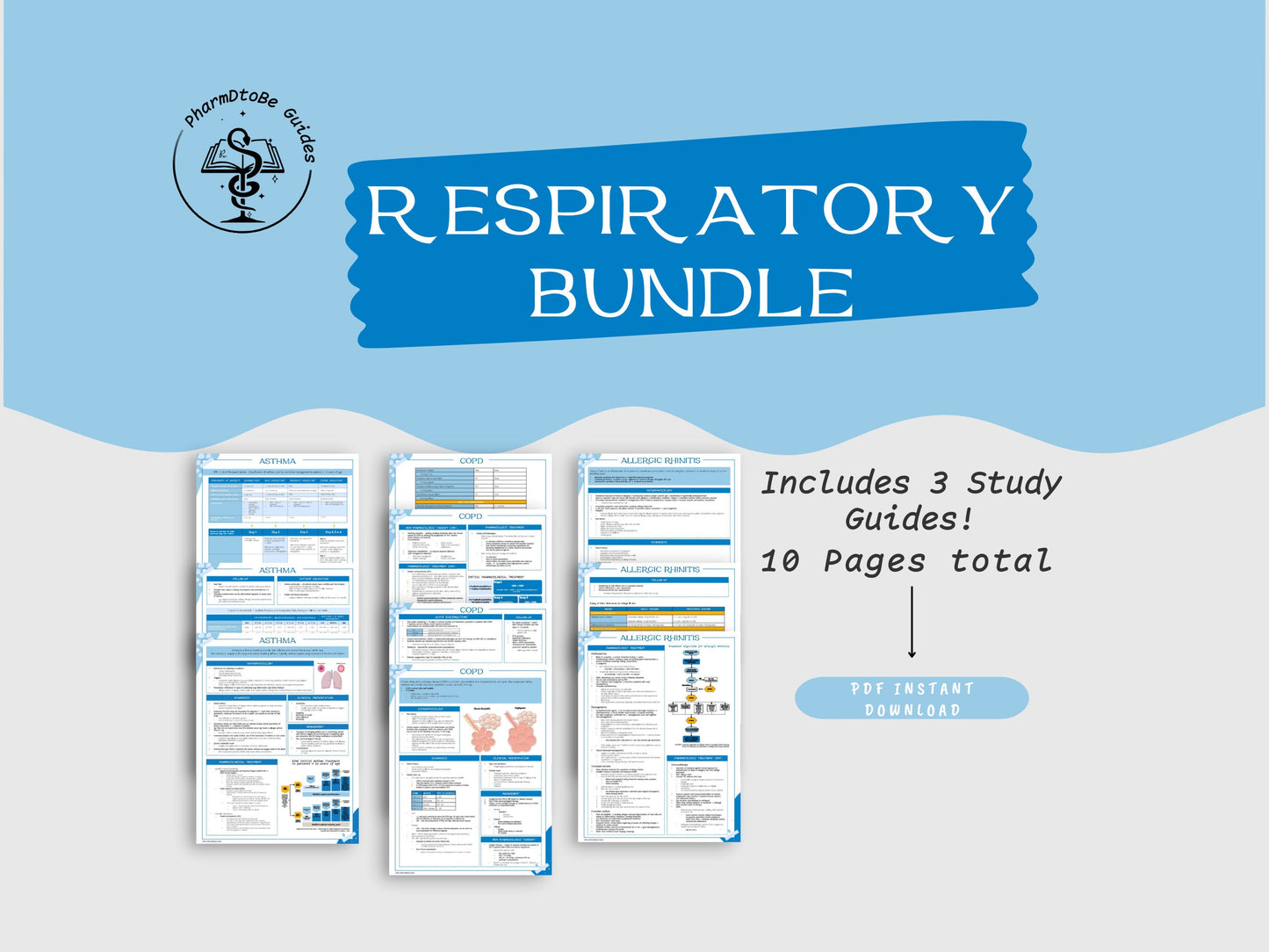 Respiratory Bundle | Pulmonology | Pharmacy Study Guide | Digital Download