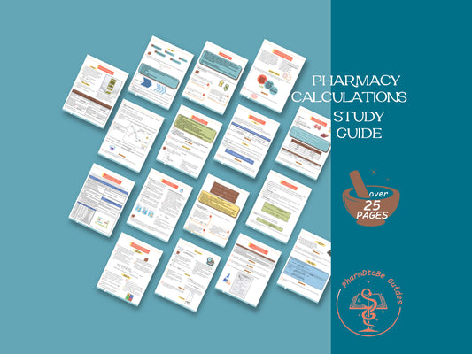 Pharmacy Calculations Study Guide | Comprehensive Cheat Sheets + Extensive Practice Problems