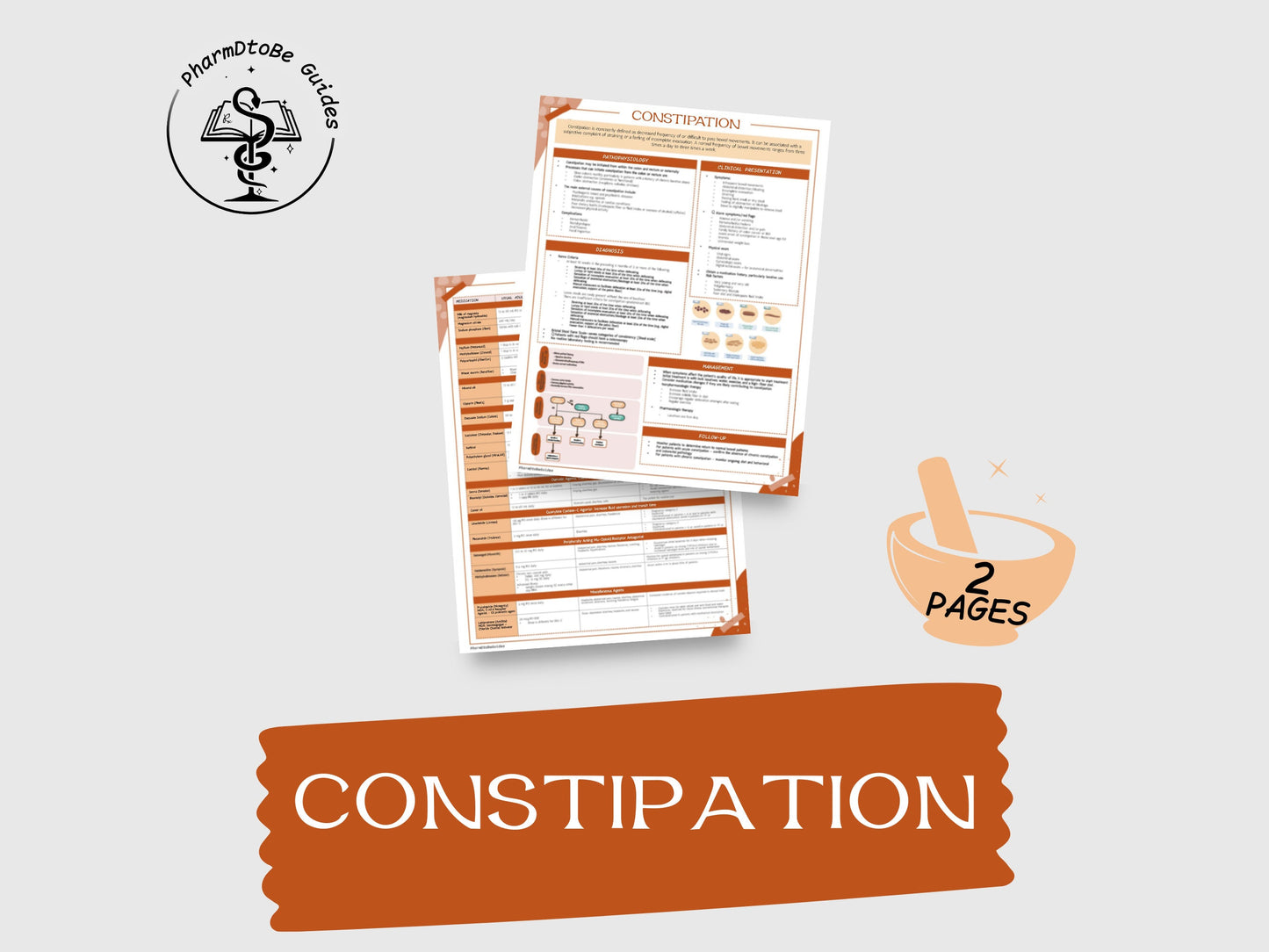 Constipation Study Guide | GI | Pharmacy Study Guide | Digital Download