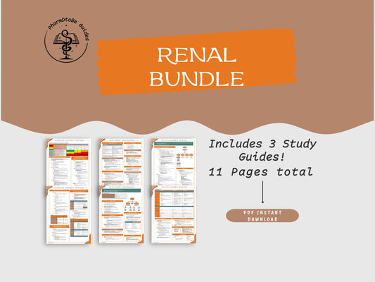 Renal Bundle | Nephrology | Pharmacy Study Guide | Digital Download