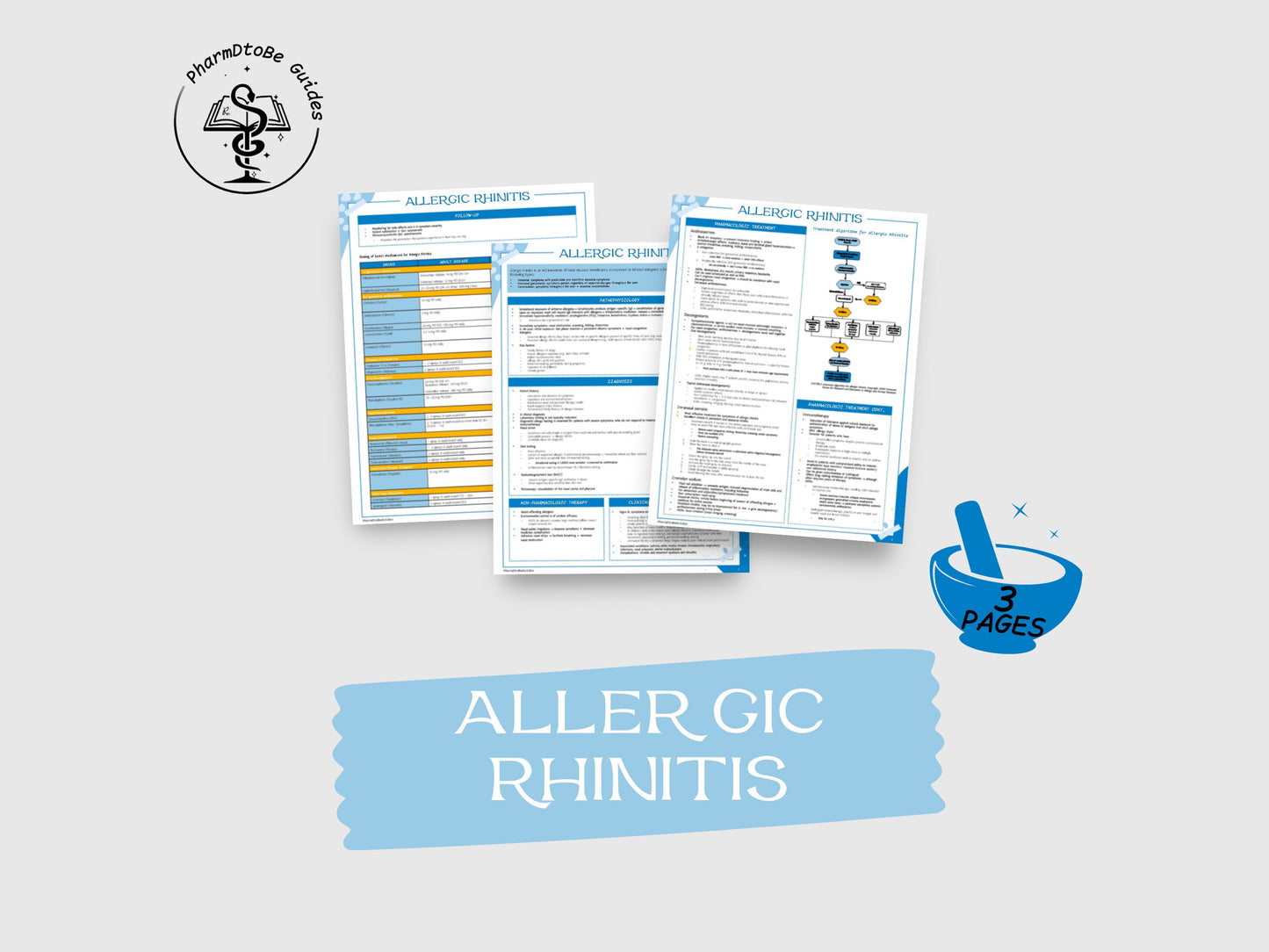 Allergic Rhinitis Study Guide | Respiratory | Pharmacy Study Guide | Digital Download